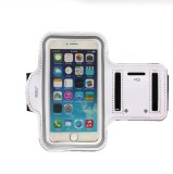 Husa Brat Telefon Sport MRG M592 Universala 4.7 inch, Alergare, Fitness, Bicicleta, Buzunar Chei, Banda Reflectorizanta, Alb