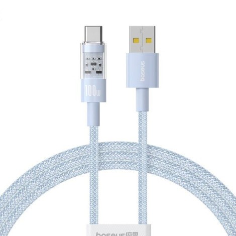CABLU alimentare si date Baseus Gem, Fast Charging Data Cable pt. smartphone, USB la USB Type-C 100W, 2m, albastru &quot;P10373002311-00&quot; (timbru verde 0.0