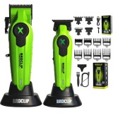 Set Masina de Tuns si Trimmer Profesional BIRAI BRDPRO, Motore Puternice 7000/7700 RPM, Accesorii Incluse, Lame Din Otel Inoxidabil, Ideal Pentru Barb