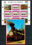 Paraguay 1988 - Locomotive, cai ferate, Austria, minicoala si colita neuzata