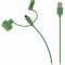 Cablu alimentare si sincronizare verde USB 2.0 - micro USB +adaptor lightning +Apple Dock 30pini 1m cupru Valueline