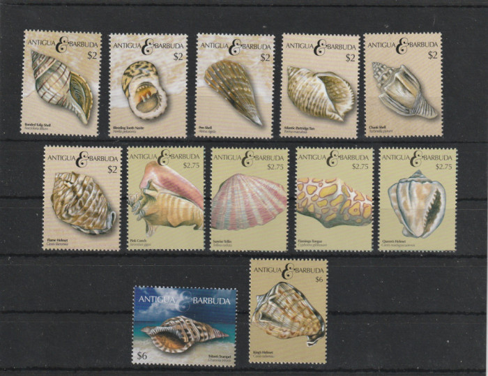 Antigua si Barbuda 2011-Fauna,Moluste,Scoici,serie 12 valori MNH,Mi.4912-4923