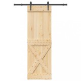 Ușă glisantă cu set de feronerie 70x210 cm, lemn masiv de pin