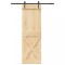 Ușă glisantă cu set de feronerie 70x210 cm, lemn masiv de pin