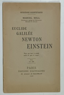 EUCLIDE , GALILEE , NEWTON , EINSTEIN par MARCEL BOLL , 1922 foto