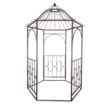 Pavilion/foisor cu arcada pentru gradina, plante cataratoare, metalic, bronz antic, 180x156x275 cm foto