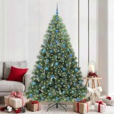 vidaXL Brad de Crăciun artificial cu 300 LED Verde 210 cm PE și PVC 3397868