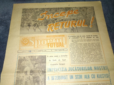 ZIARUL SPORTUL SUPLIMENT FOTBAL 7 MARTIE 1986 foto