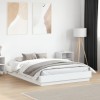 VidaXL Cadru de pat, alb ,135x190 cm, lemn prelucrat