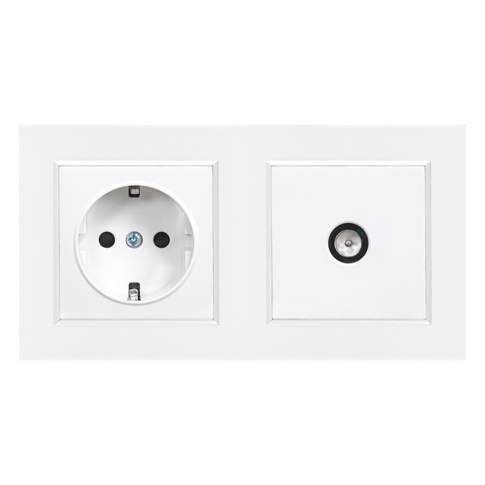 Nova priză cu &icirc;mpăm&acirc;ntare 16A 250V priză TV cu cadru alb