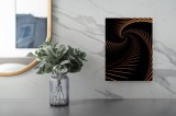 Tablou Canvas Abstract Spirale Geometrice Dinamică cu Contrast și Profunzime, 26 x 39 cm, CMCLASS