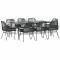 vidaXL Set de sufragerie de grădină 9 piese neagră sticlă polirattan 3334470