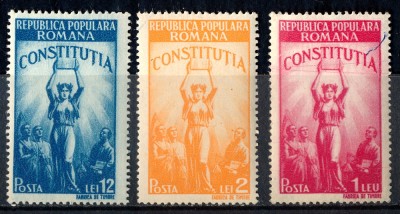 1948 LP232 serie Constitutia R.P.R. (erori pe 1 leu) MNH foto