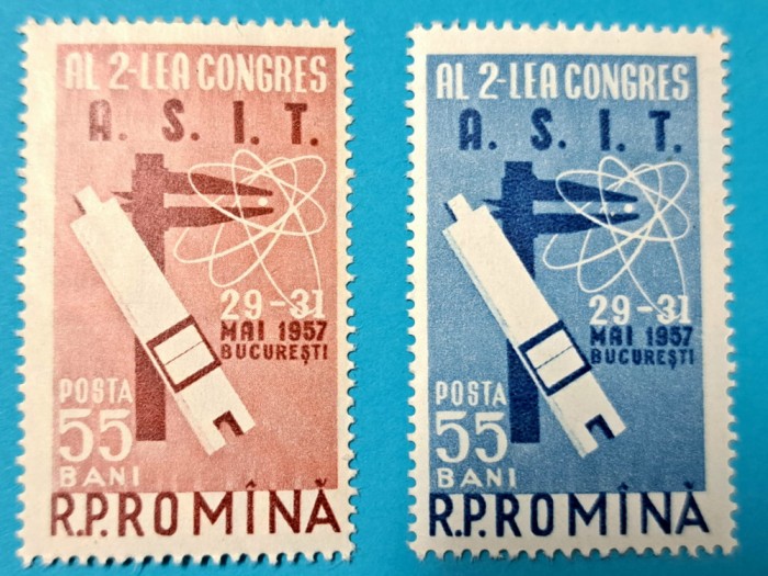 TIMBRE ROMANIA LP 431/1957 -Al-II-lea Congres A.S.I.T. - Serie simpla -MNH