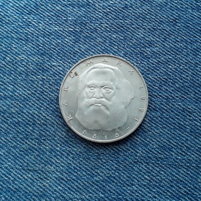 5 Deutsche Mark 1983 J Germania marci RFG moneda aniversara|Karl Marx foto