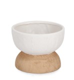 Cumpara ieftin Vaza flori teracota natur alb Hector &Oslash;19x14h