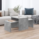 Set măsuțe de cafea, gri beton, 100x48x40 cm, lemn prelucrat