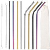 Set 8 paie metalice multicolor, reutilizabile, cu husa depozitare si perii curatat, 215x6 mm Household NewTrend