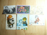 6 Ilustrate -Felicitari Romania ,anii : &#039;71 ,72 ,77 ,81 ,93