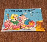 Carte Poștală Umoristică Vintage Franța &ndash; &bdquo;Si on se faisait une petite bouffe?&rdquo;, Joseph Lapaine, Editura Rhodania, Necirculata, Printata