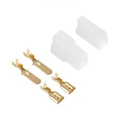 Cupla 2 contacte cu protectie papuc auto 2x tata+mama 6.3mm