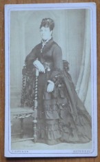 Foto Franz Duschek pe carton, secol 19, doamna din inalta societate