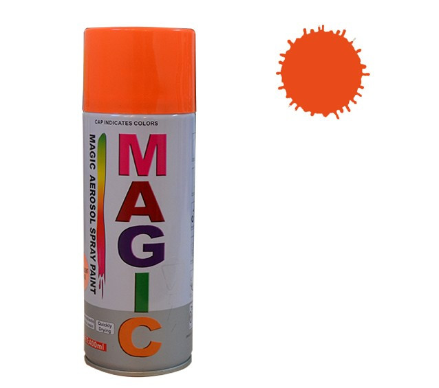Spray vopsea MAGIC Portocaliu Fluorescent , 400 ml. Kft Auto