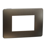 Placa ornament, Unica Studio Metal, 3 module, dark aluminiu sau negru, Schneider