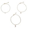 Set 3 Bratari Dama Aurii cu Strass Luna Stea - Bratari Fashion Elegante