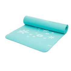 Saltea Gimnastică-Pilates-Yoga, 180x60x0.6cm, Model Floral, Culoare Turcoaz