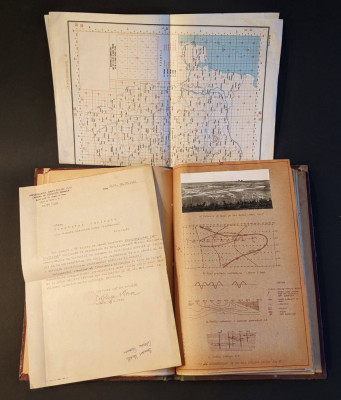 1968 RADIESTEZIE Prospectiunea Geo-Bio Fizica MANUSCRIS 132pag Fotografii colate HARTA Romaniei Magnetism Adresa Eugen A Pora catre Sabba S Stefanescu foto