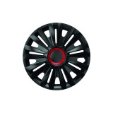 SET CAPACE ROTI 16` NEGRE CU INEL ROSU ROYAL