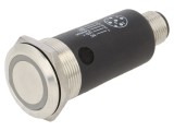 Comutator anti-vandalism EAO SPDT ON-ON, 0.1A 35V, Iluminare LED Rosu 24V, IP67, Buton Rotund Plat, Terminale M12
