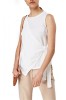 P638-2 Top alb, fara maneci si prindere cu snur pe lateral, S