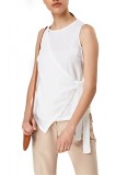 P638-2 Top alb, fara maneci si prindere cu snur pe lateral, S