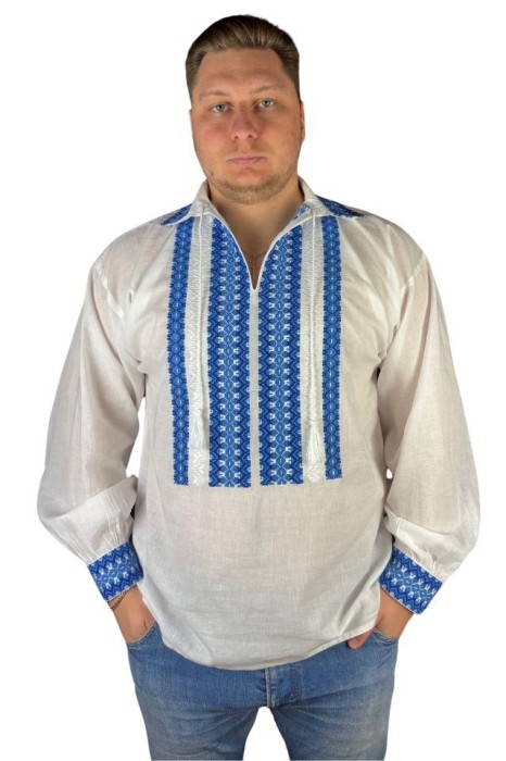 Bluza tip ie barbati RB24 alb/albastru deschis , marimea M