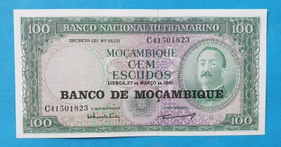 100 Escudos 1961 Mozambic - Bancnota SUPERBA - UNC foto