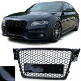 Grila Sport cu Structura Tip Fagure fara Emblema Negru Lucios, potrivita pentru Audi A4 B8 8K 07-11 Performance AutoTuning