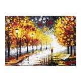 Tablou inspirational pictat manual, Pe drumul meu, magia culorilor, 70x50cm ulei pe panza, superb