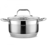Oala din inox cu capac Zass Gourmet ZG-SC01-20 Capacitate 3.6 L - NOU