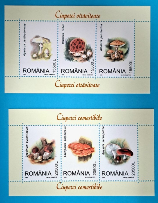 TIMBRE ROM&Acirc;NIA LP1616a/2003 CIUPERCI -triptic- MNH