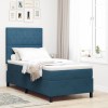 VidaXL Pat cu arcuri cu saltea Albastru &icirc;nchis 100 x 200 cm Catifea 3343230