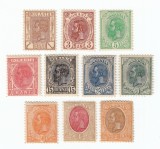 ROMANIA 1900 CAROL I SPIC DE GRAU FILIGRAM STEMA MARE SERIE MNH, Nestampilat
