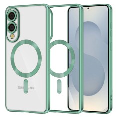 Husa premium Samsung Galaxy S25 Edge Techsuit Luxury Crystal MagSafe, verde deschis foto