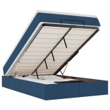Cumpara ieftin Cadru de pat otoman cu saltea tesatura albastra 120x200cm