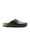 Birkenstock slapi de piele Boston femei, culoarea negru, 60193