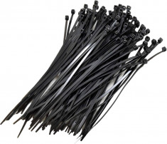 Set 100 buc coliere (soricei) plastic negre, 200 x 2.5 mm foto