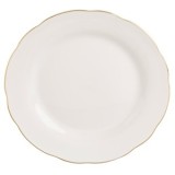 Farfurie portelan off white margine ondulată finisaj auriu, CMCLASS