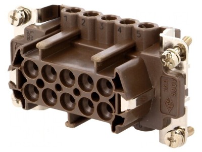 Conector HDC Mamă 180&amp;deg;C 10 PE 16A 500V foto