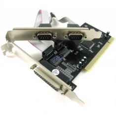 Placa PCI la 2x RS232 serial DB9 si paralel foto